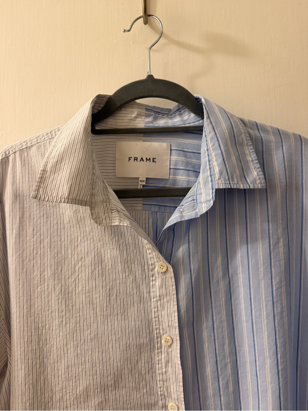 FRAME Le Mix Oversized Cotton Shirt - Picture 9 of 15